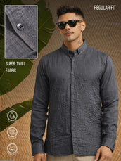 Super Twill Grey Full Sleeve Shirt