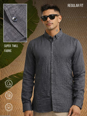Super Twill Grey Full Sleeve Shirt