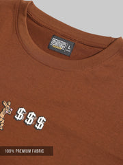 Border Line Brown Half Sleeve T-Shirt