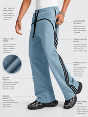 Baggy Fit Side Taped Light Grey Pant