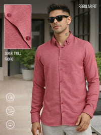Super Twill Pink Full Sleeve Shirt