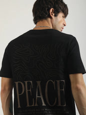 Peace Black Half Sleeve T-Shirt