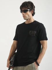 Peace Black Half Sleeve T-Shirt