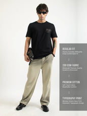 Peace Black Half Sleeve T-Shirt