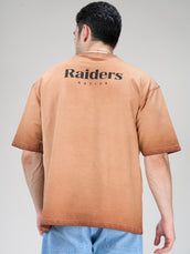 AcidWash Raider Mustard Half Sleeve T-Shirt