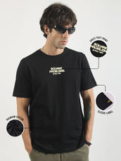 Solving Problem Black, Cream Half Sleeve T-Shirt