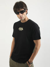 Solving Problem Black, Cream Half Sleeve T-Shirt