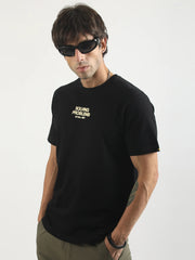 Solving Problem Black, Cream Half Sleeve T-Shirt