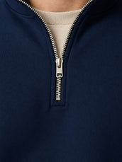 Cozy Cut Zipper Full Sleeve Navy Sweatshirt