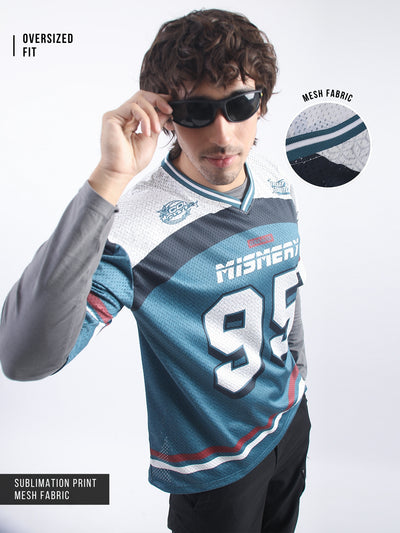 Mesh Jersey Teal Blue Tshirt