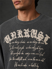 Wordings Grey Waffle Full Sleeve T-Shirt