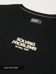 Solving Problem Black, Cream Half Sleeve T-Shirt