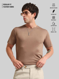 Basic Solid Brown Half Sleeve T-Shirt