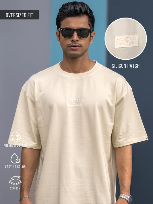 Silicon Patch Cream Half Sleeve T-Shirt