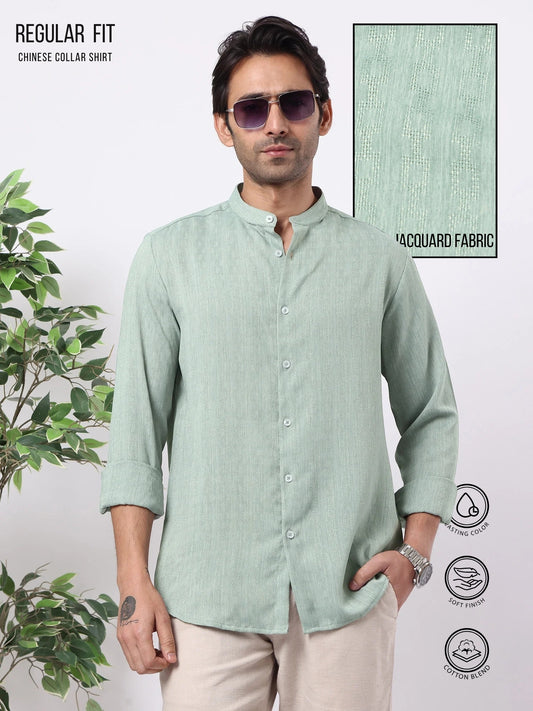 Self Jacquard Pista Full Sleeve Shirt