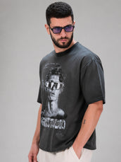 AcidWash Dark Grey Half Sleeve T-Shirt