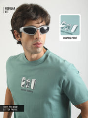 Cans Berly Green Half Sleeve T-Shirt