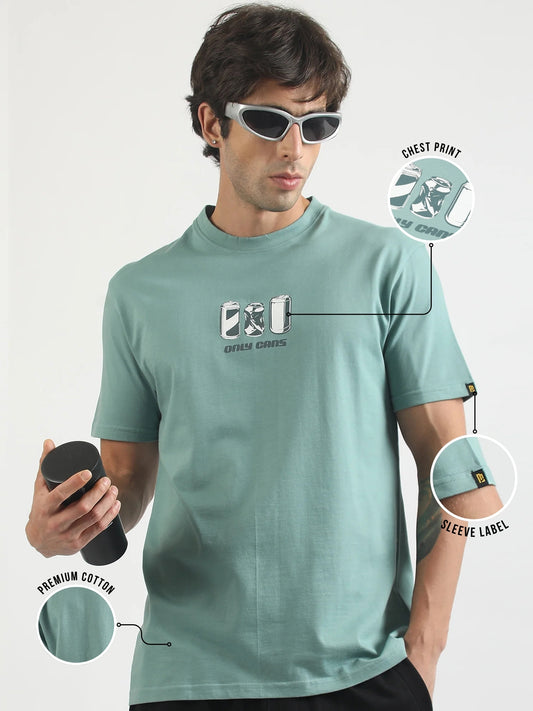 Cans Berly Green Half Sleeve T-Shirt