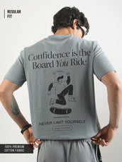 Skateboard Light Grey Half Sleeve T-Shirt