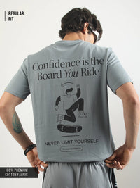 Skateboard Light Grey Half Sleeve T-Shirt
