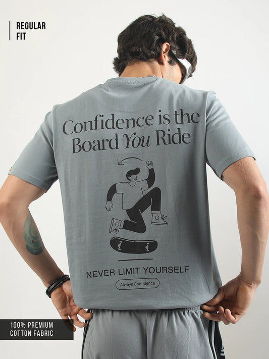 Skateboard Light Grey Half Sleeve T-Shirt