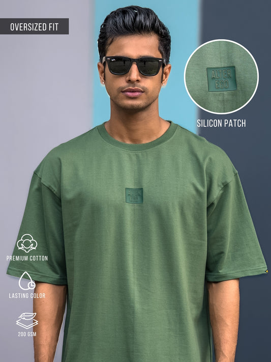 Silicon Patch Hunter Green Half Sleeve T-Shirt
