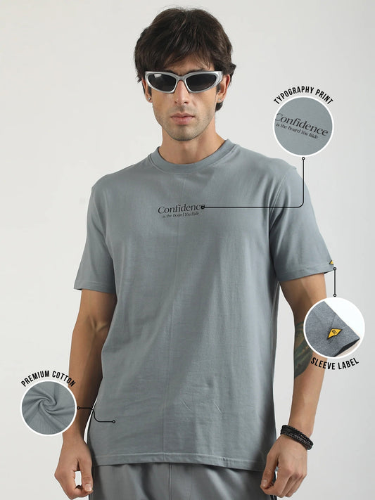 Skateboard Light Grey Half Sleeve T-Shirt