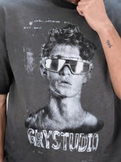 AcidWash Dark Grey Half Sleeve T-Shirt