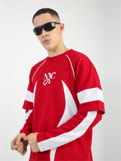 Colorblock Nyc Red Doctor Sleeve T-Shirt
