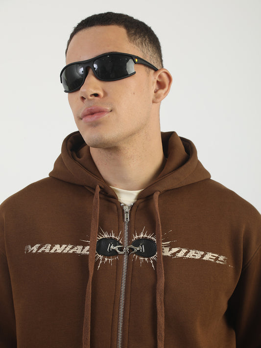 Iron clasp Brown Full Sleeve Sweatshirt