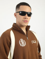 Never Mind Brown Full Seeve Sweatshirt