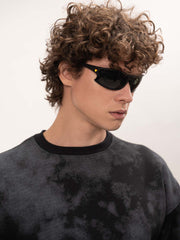 Spray Printed Black Sweatshirt