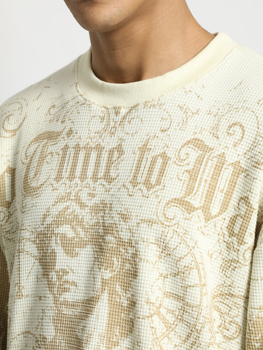 No Time Wasted Cream Full Sleeve T-Shirt