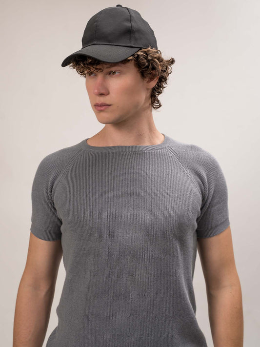 Interloop Flatknit Grey Half Sleeve T-Shirt