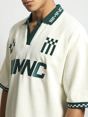 Cream MNC Cream Boxy Half Sleeve Polo T-Shirt