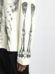Cream Skeleton Full Sleeve T-Shirt