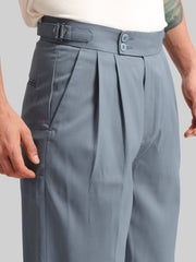 Classic Light Grey Double-Button Gurkha Trousers