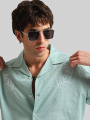 Embroidery Green Shirt