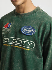 Velocity Bottle Green Full Sleeve Boxy T-Shirt