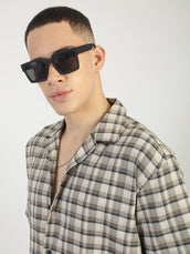 Plaid Checks Beige Shirt