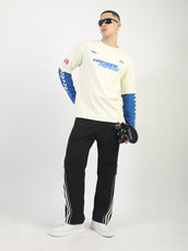 Doctor Sleeve Race Cream, Royal Blue Full Sleeve T-Shirt