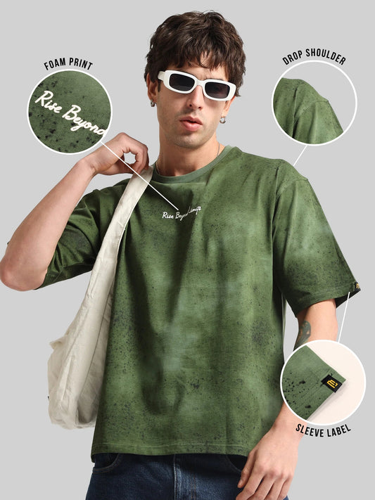 Rise Beyound Limits Green Half Sleeve T-Shirt
