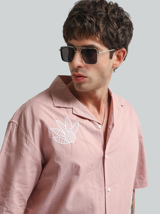 Embroidery Pink Shirt