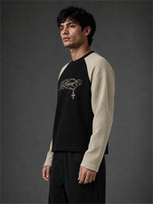 Blessed Black Waffle Full Sleeve T-Shirt