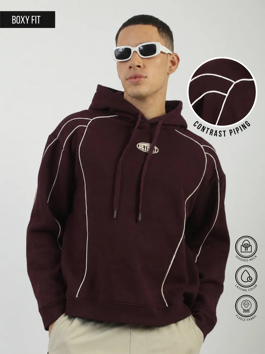 Detroit Arc Burgundy Hoodie