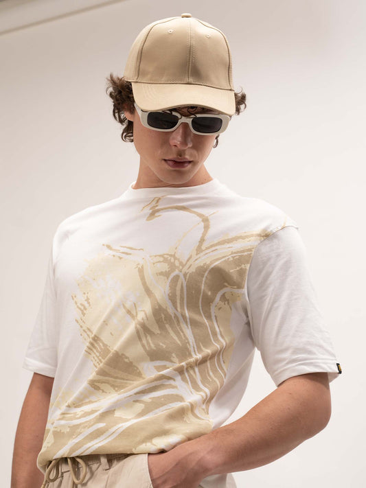 Nature Noise Half Sleeve White T-Shirt