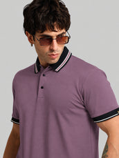Dark Onion Contrast Half Sleeve Polo T-Shirt