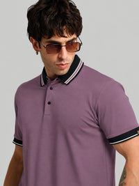Dark Onion Contrast Half Sleeve Polo T-Shirt