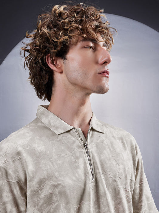 Burnout Grey Polo T-Shirt