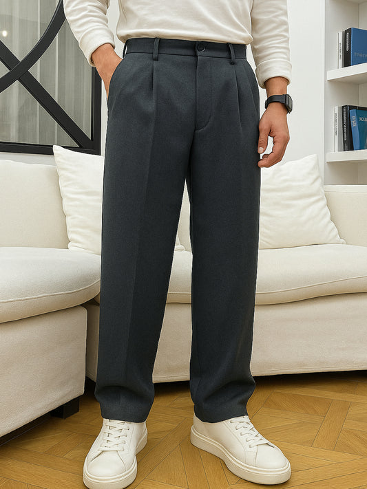 Korean Dark Grey Elastic Trouser
